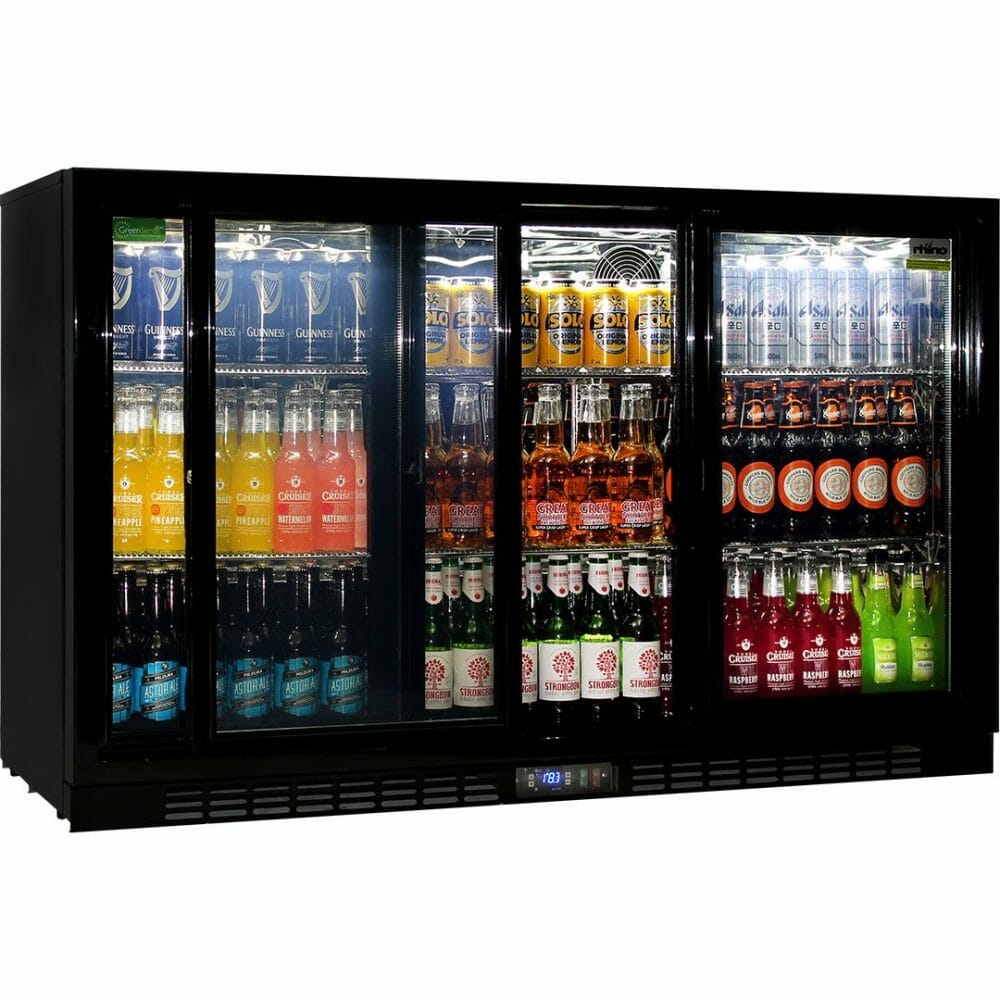 Rhino - SG3S-B - Black Sliding 3 Door Glass Bar Fridge - Image 2