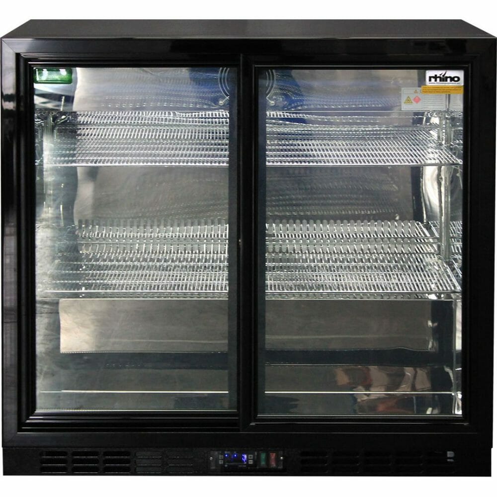 Rhino - SG2S-B - 208 Litre Black Sliding Alfresco Bar Fridge