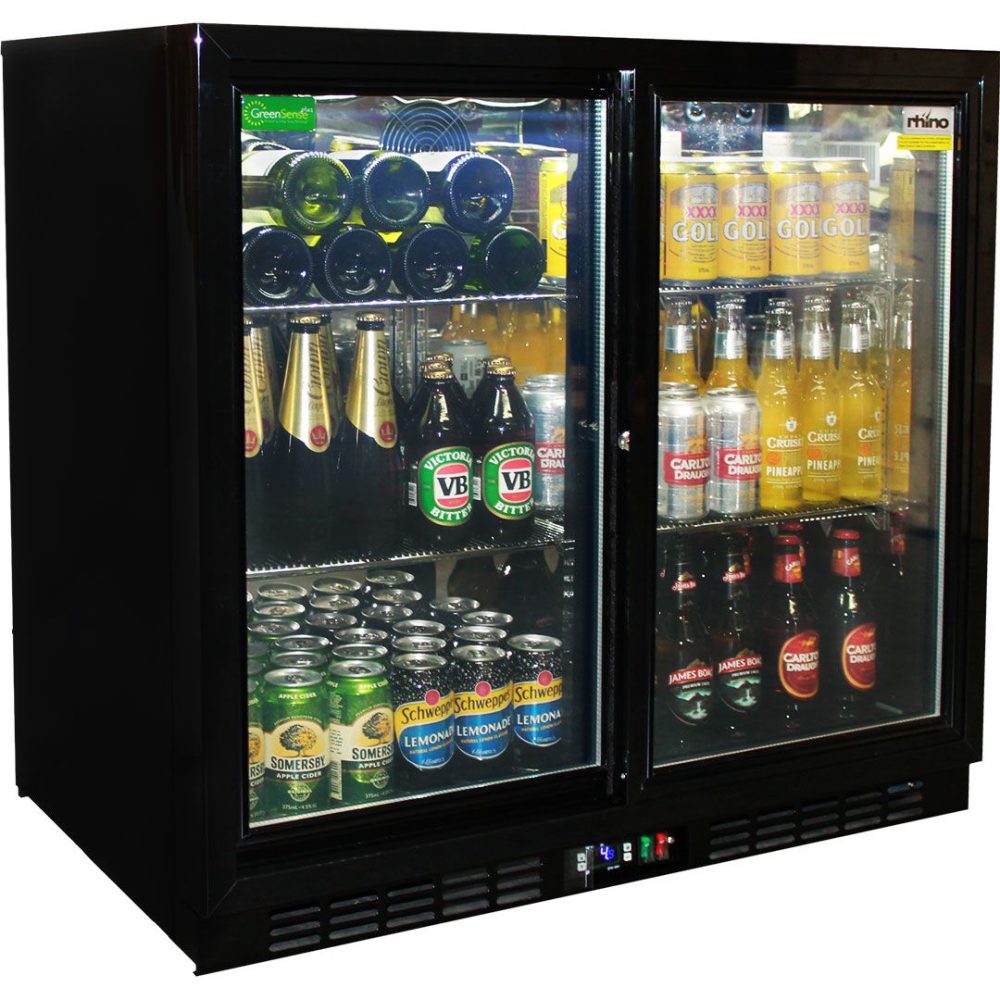 Rhino - SG2S-B - 208 Litre Black Sliding Alfresco Bar Fridge