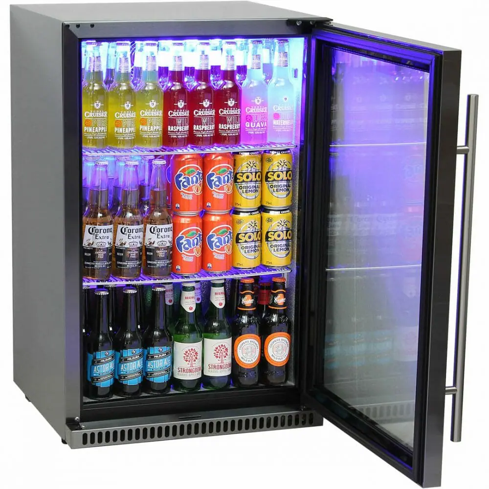 Schmick - SK118L-B - Black Heated Glass with Triple Glazing Bar Fridge - Left Hinged - Image 2