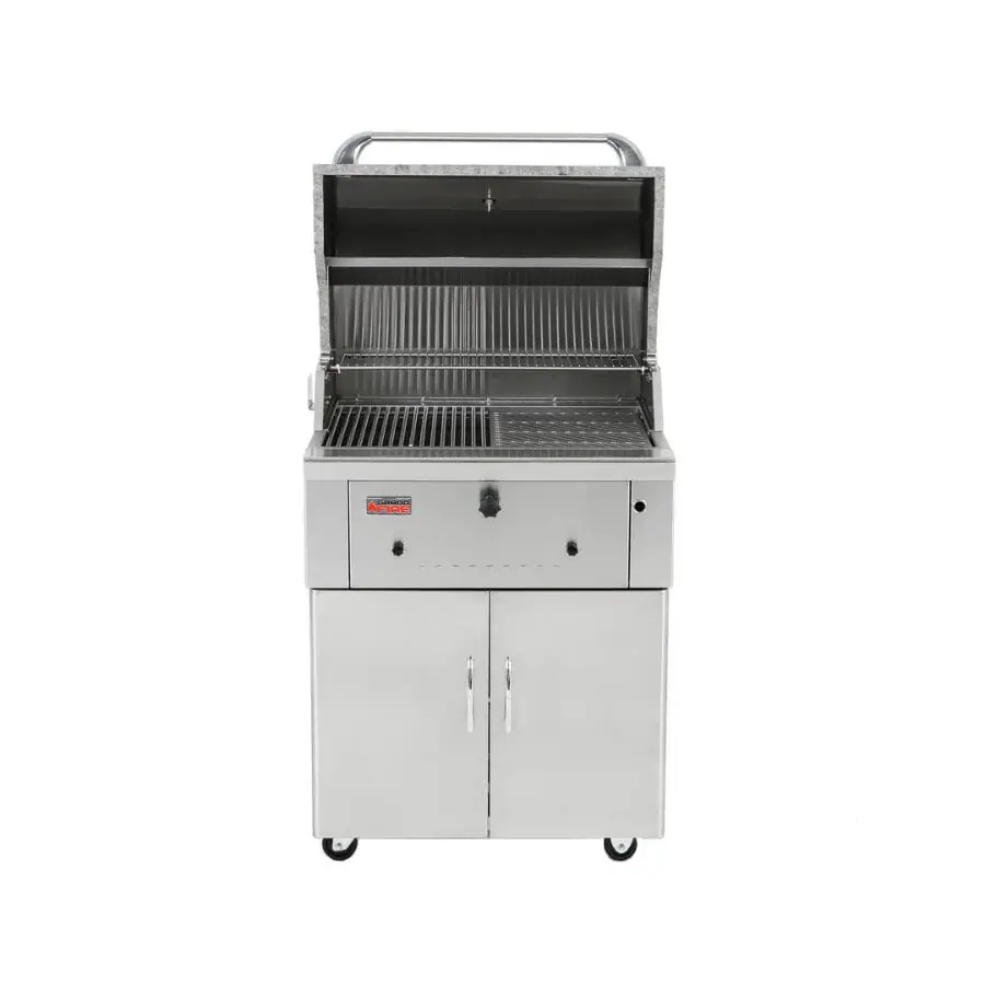 GrandFire Deluxe 30" Stainless Steel Charcoal Trolley BBQ - Image 2