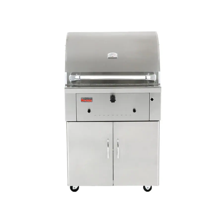 GrandFire Deluxe 30" Stainless Steel Charcoal Trolley BBQ