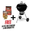 Weber 57cm Master-Touch Kettle Black - Includes FREE 24PC Sureburn Fire Starters & 4kg Briquettes