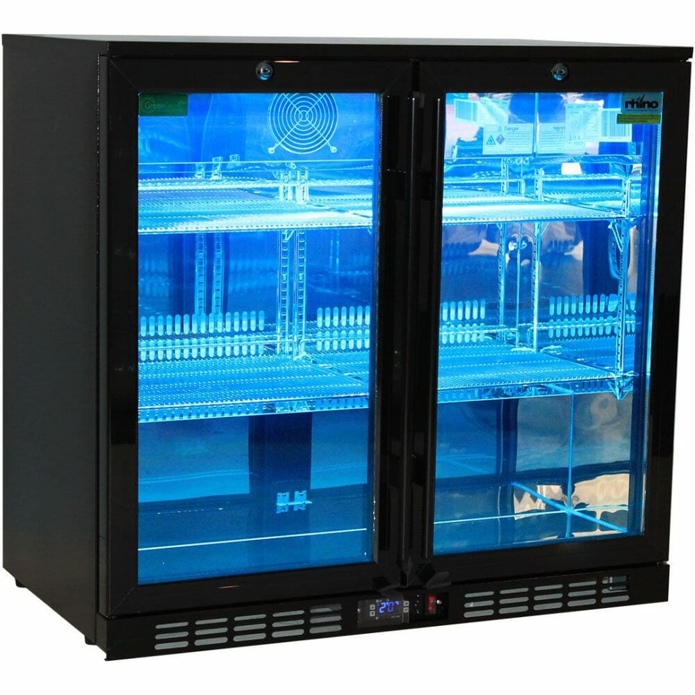 Rhino - SG2H-NQ - Black Quiet Night Club Multi Colored LEDs 2 Door Bar Fridge - Image 3
