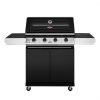 BeefEater 1200 BBQ Black, Trolley and Side Burner 4B