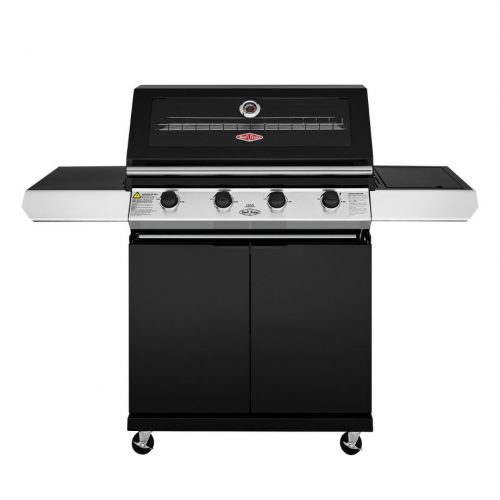 BeefEater 1200 Series Black 4 Burner - Trolley BBQ with Side Burner