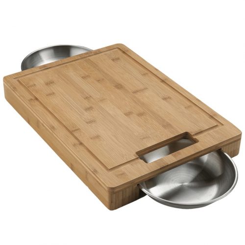 Napoleon Cutting Board with Stainless Steel Bowls