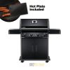 Napoleon Rogue 525 Black- Cast Grills, Multifunctional Warming Rack, No Side Burner- LPG