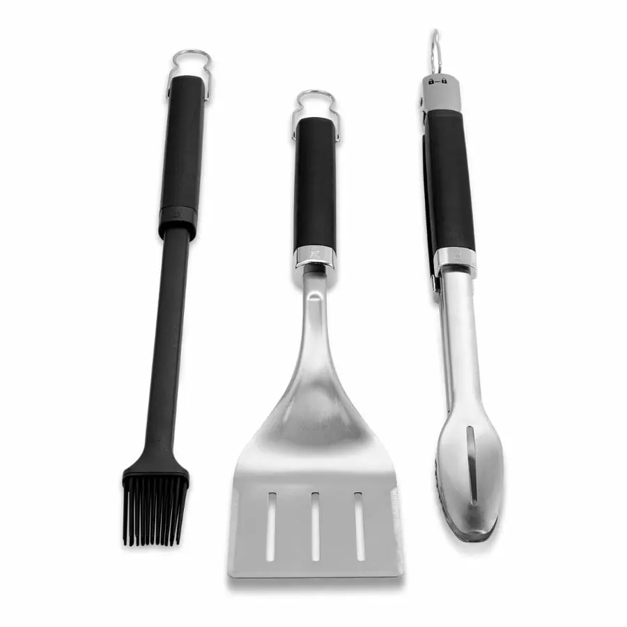 Weber 3 Piece Tool Set Tongs Spatula And Basting Brush - Image 2