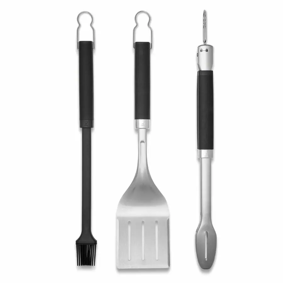 Weber 3 Piece Tool Set Tongs Spatula And Basting Brush - Image 4