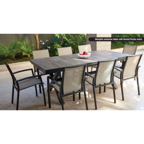 Melton Craft - Memphis Extension Table with 10 Florida Chairs - Black