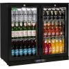 Rhino - SG2H-B-HD - Black Heated Glass 2 Door Bar Fridge