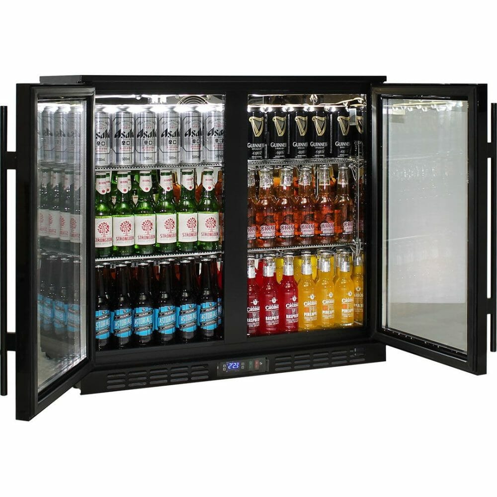 Rhino - SG2H-BQ - Black Quiet Glass 2 Door Bar Fridge - Image 3