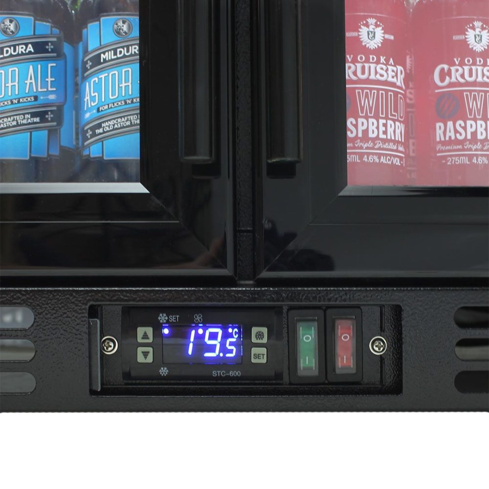 Rhino - SG2H-BQ - Black Quiet Glass 2 Door Bar Fridge - Image 4