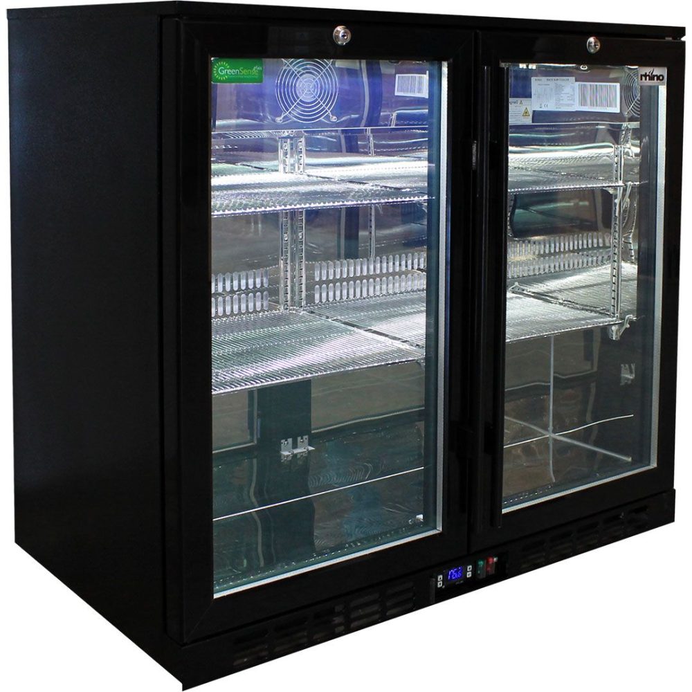 Rhino - SG2H-NQ - Black Quiet Night Club Multi Colored LEDs 2 Door Bar Fridge - Image 8