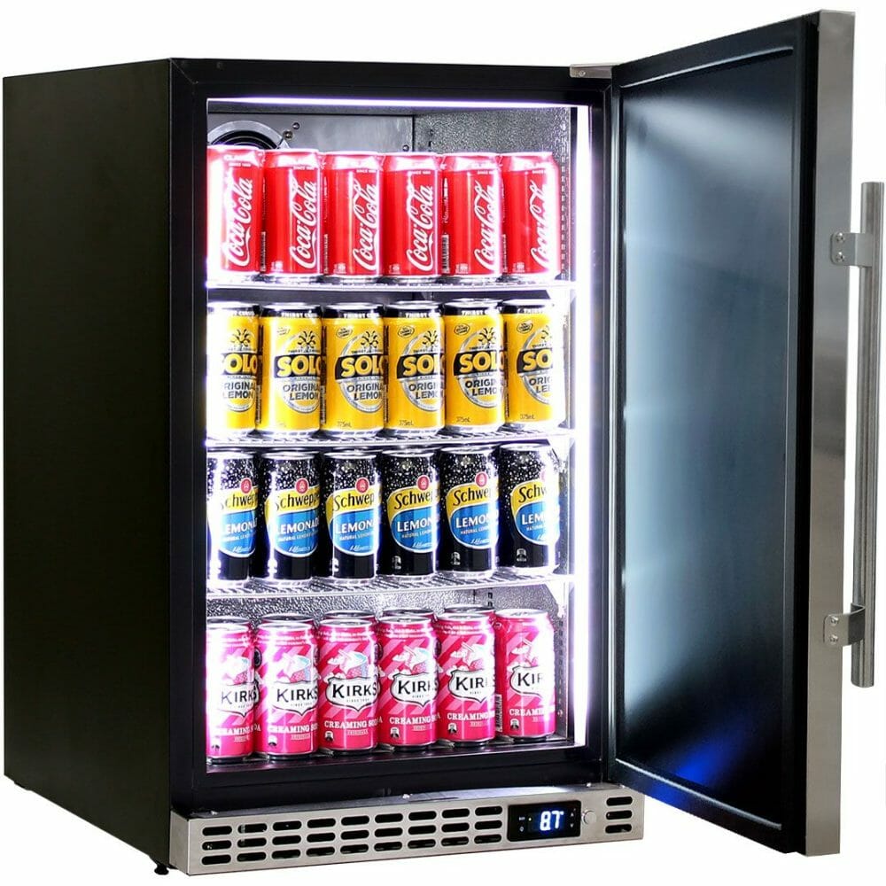 Schmick - SK116-SD - 105 Litre Quiet Stainless Steel Solid Door Bar Fridge