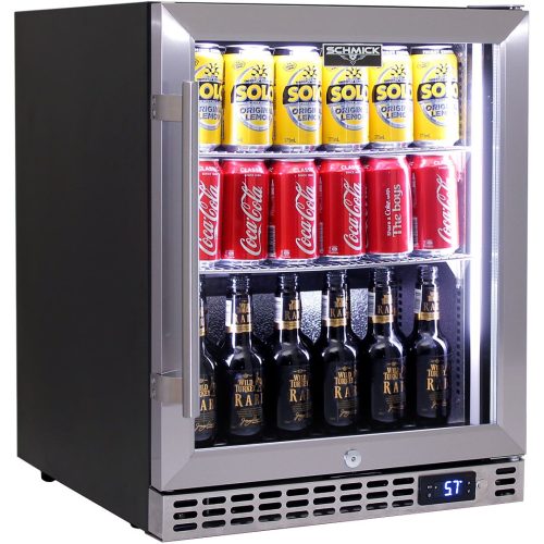 Schmick - SK86R-HD - Stainless Steel Door Heated Glass Bar Fridge - Right Hinged