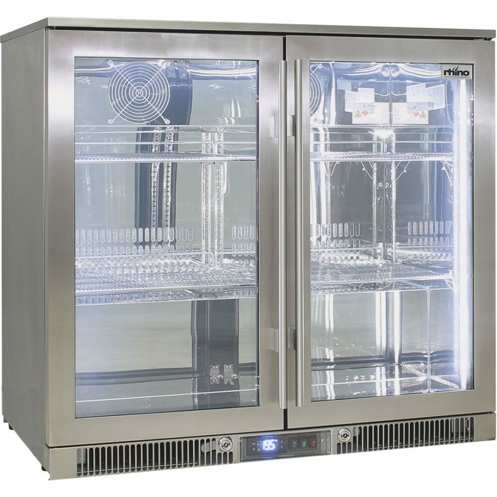 Rhino - ENV2H-SS - Stainless Steel Glass Door Marine Grade Bar Fridge - Image 4