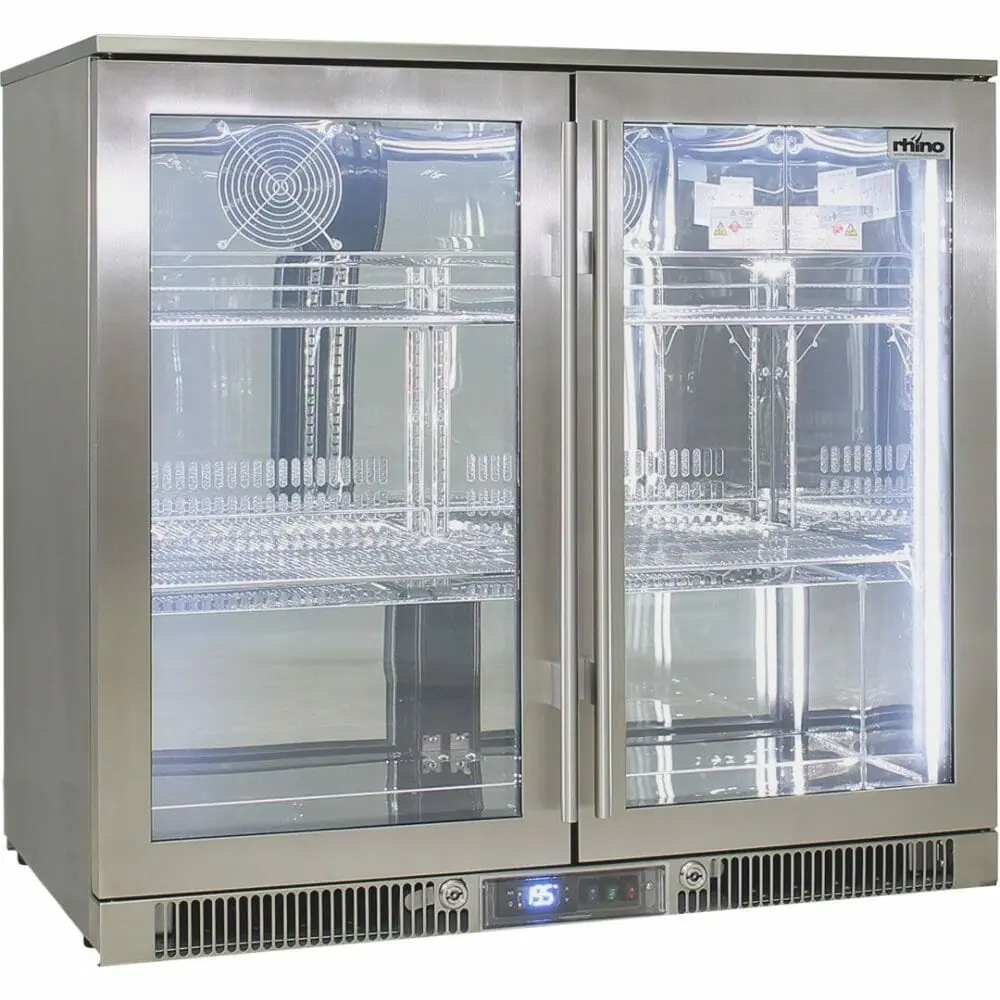Rhino - ENV2H-SS - Stainless Steel Glass Door Marine Grade Bar Fridge - Image 4
