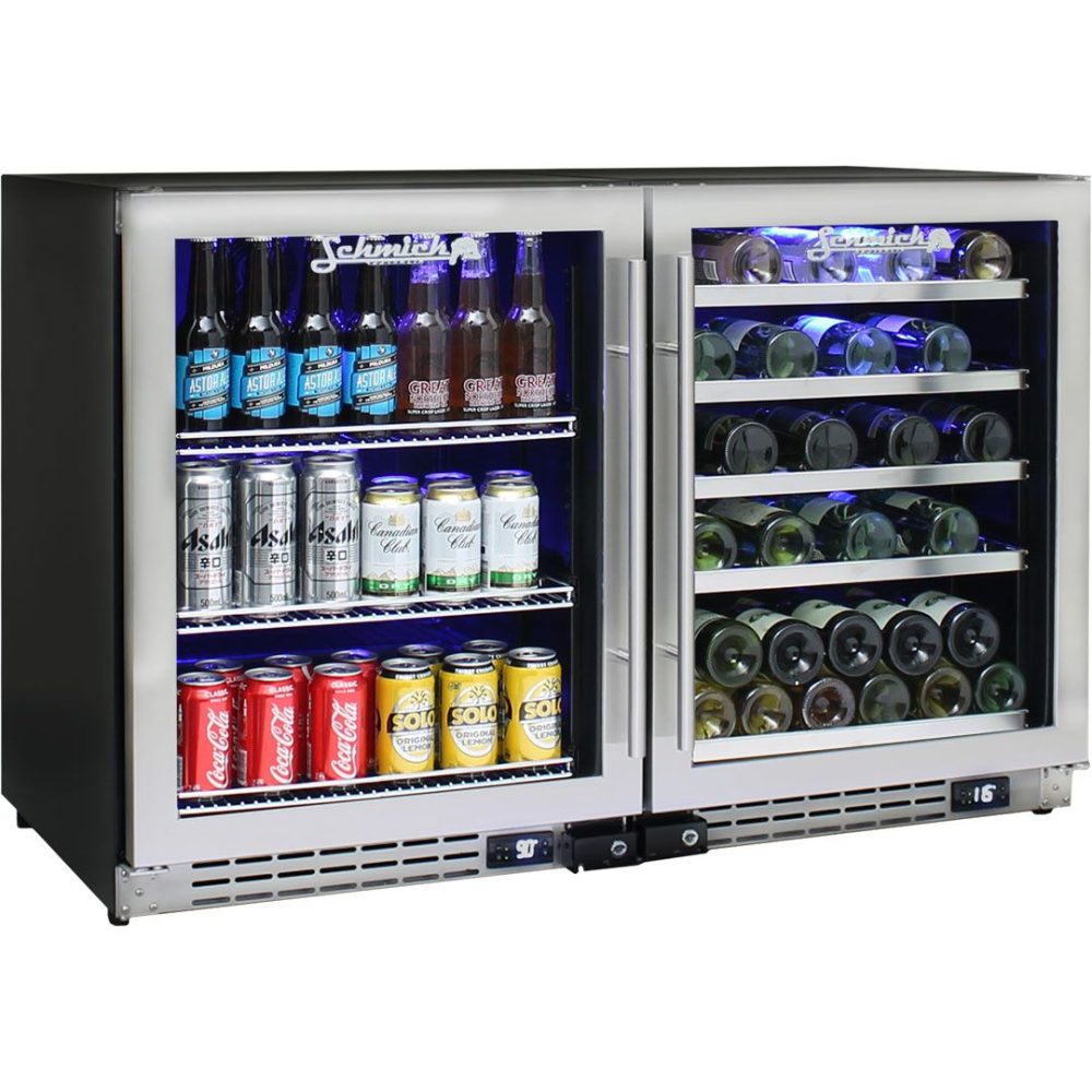 Schmick - JC132-COMBO - Stainless Steel Door Triple Glazed Beer & Wine Fridge - Combo