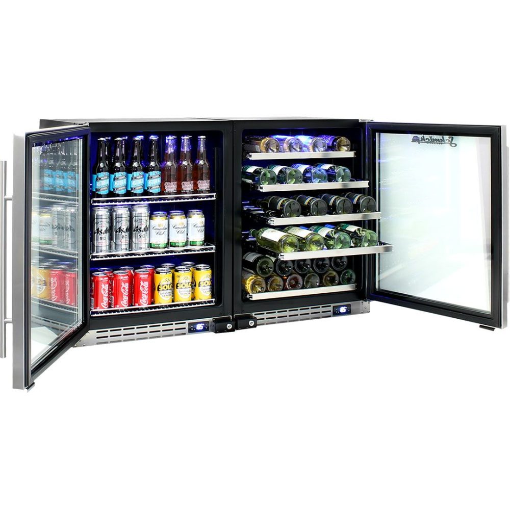 Schmick - JC132-Combo - 264 Litre Under Bench Beer and Wine Bar Fridge