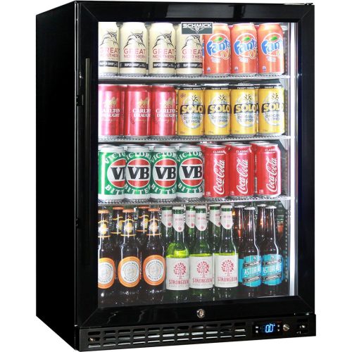 Schmick - SK156L-B-HD - Black Heated Glass Door Bar Fridge - Left Hinge