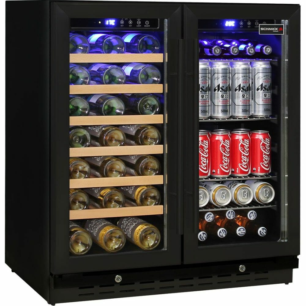 Schmick - JC165B - Black Triple Glazed Dual Zone Beer & Wine Fridge