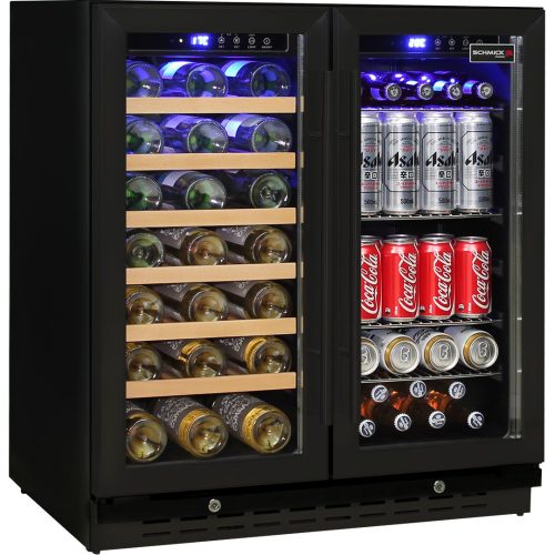 Schmick - JC165B - 165 Litre Beer And Wine Dual Zone Black Bar Fridge