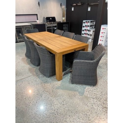 MELTON CRAFT – BAIRO TEAK TABLE & MIAMI DINING CHAIR PACKAGE