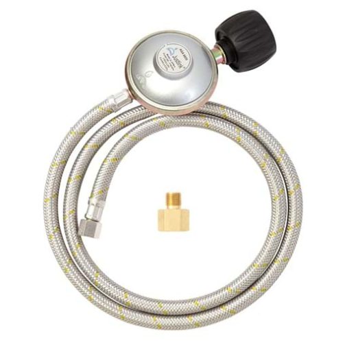 Gasmate - Hose & Regulator Stainless Steel - LCC27 to 1/4" BSPF - 120cm