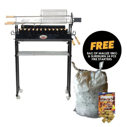 Flaming Coals - Foukou Cyprus Spit - Inc Free Bag of 18kg Mallee and 24pc Fire Starters
