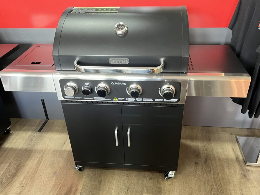 Gasmate Quasar 4B Trolley BBQ w/Side Burner LPG - Floor Stock Thomoastown