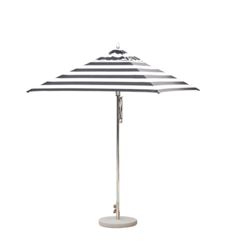 Instant Shade Umbrellas Greenwich 2m Square - Black/White Stripe - 38mm