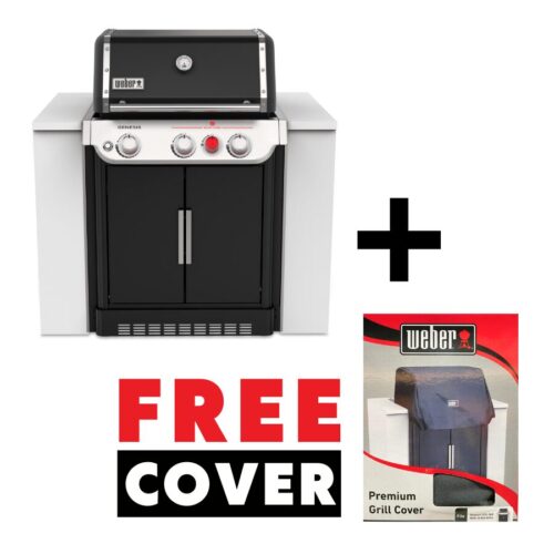 Weber Genesis Built-in E360 Black LPG - with Free Cover