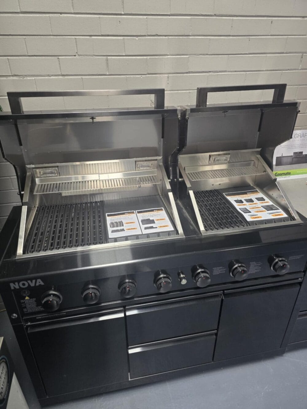Gasmate Nova 6B Twin Hood BBQ and Trolley LPG with Drawer Unit - Floor Stock - Image 3