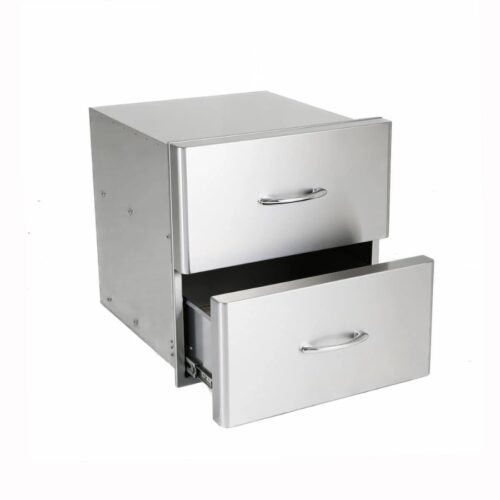 GrandFire Stainless Steel Double Drawer