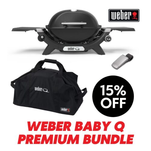 Weber Baby Q 1200n Black Bundle - Inc Duffle Bag + Grill & Go Light