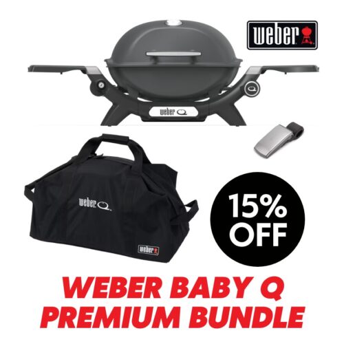 Weber Baby Q 1200n Charcoal Bundle - Inc Duffle Bag + Grill & Go Light