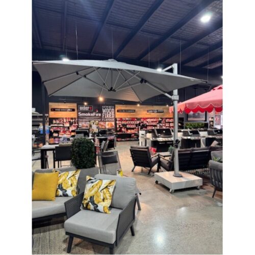 Instant Shade Aurora 2.8m Sqr Smoked Tweed with 880 Base and Wheel Set - Floor Stock South Morang
