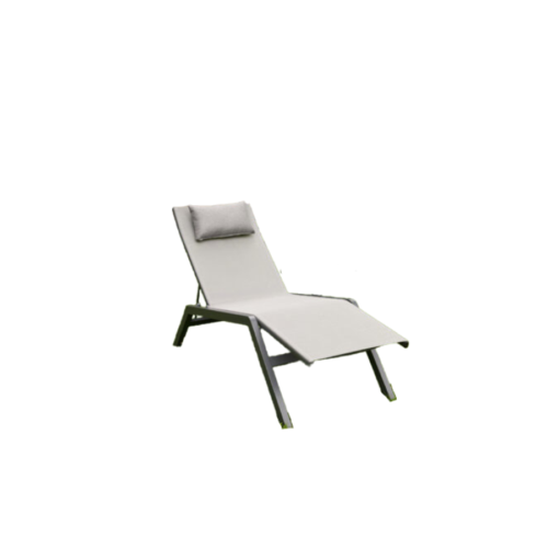Melton Craft Penrose Charcoal Sun Lounge with Headrest Cushion